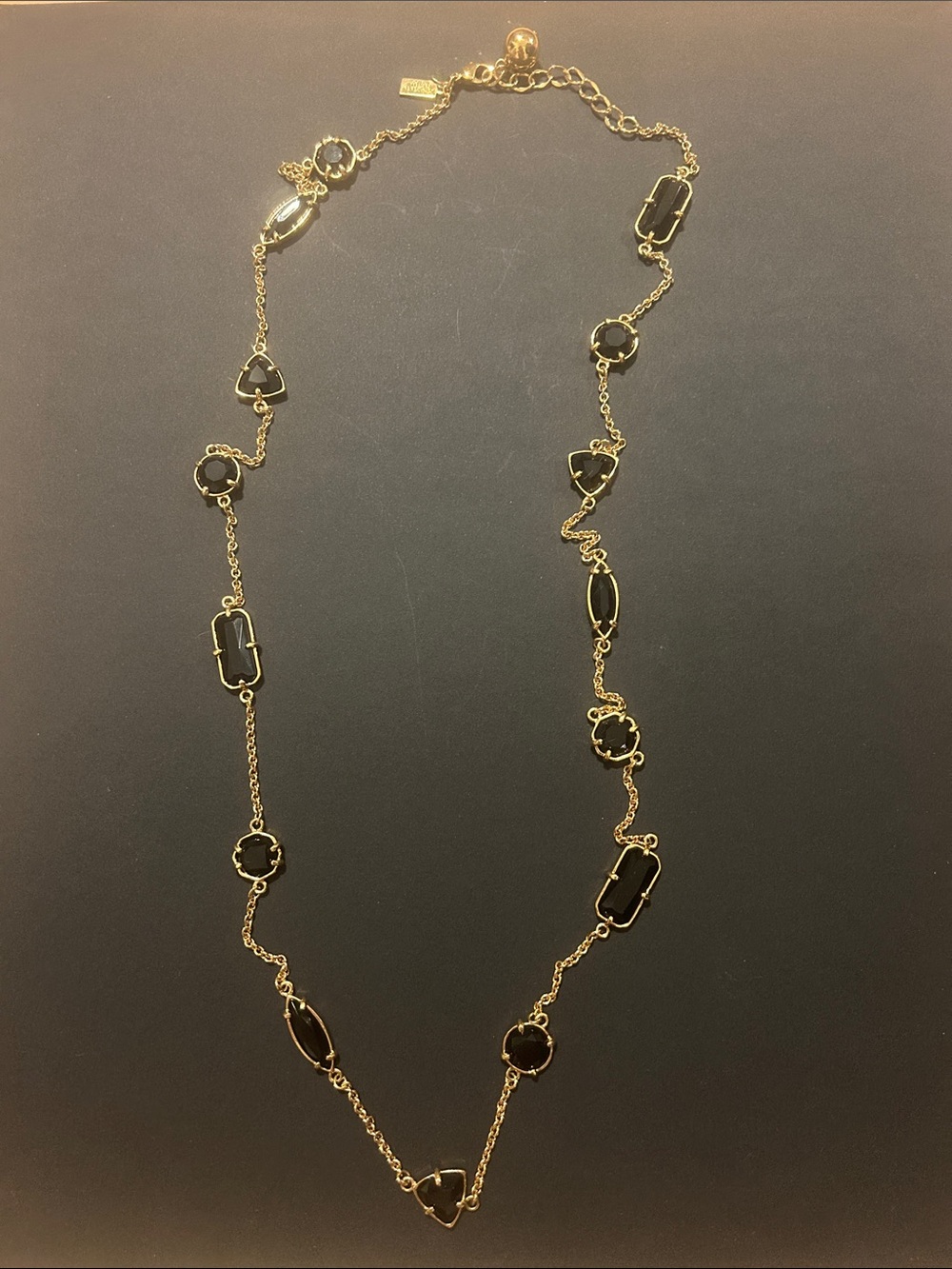 kate spade Gold Necklace with Black Stone Accents